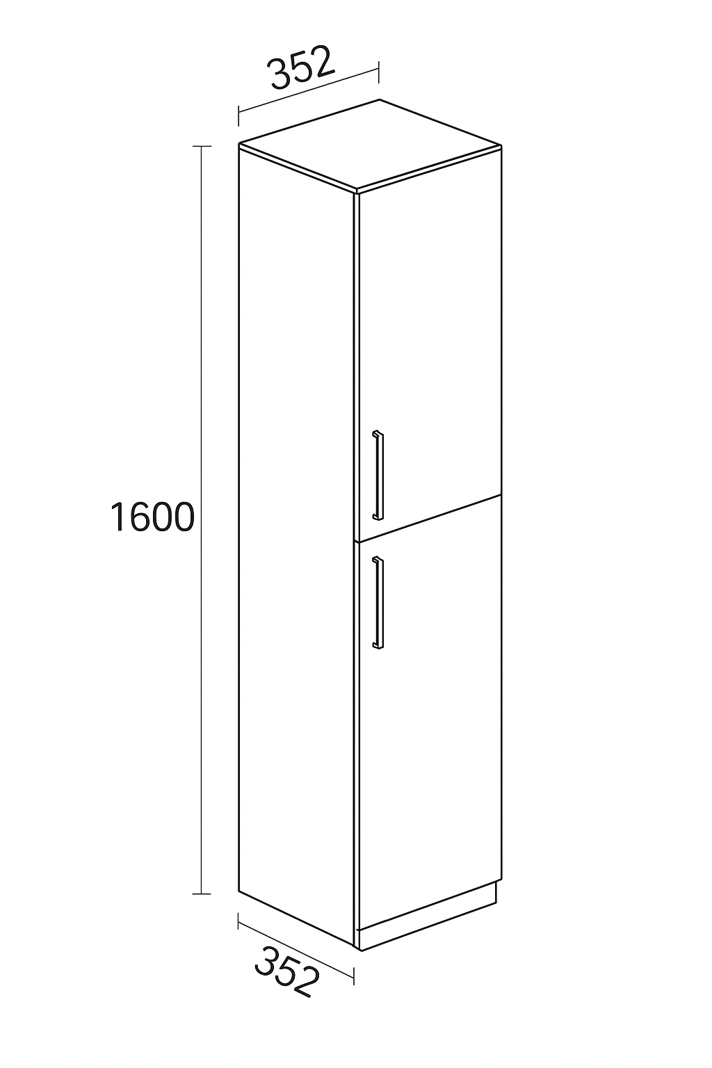 Nordskab højskab med to døre – Røget Eg finér