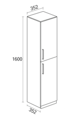 Nordskab højskab med to døre – Røget Eg finér