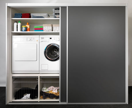 Mogensen Compact skydelåger på mål til garderobe med 2 låger - Total bredde 100 til 130 cm.