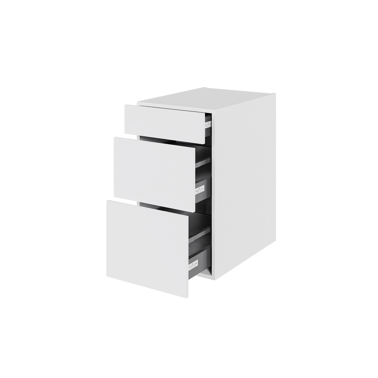 Multi-Living Køkken skuffeskab i Hvid Front H: 70,4 cm D: 60,0 cm - 3 skuffer fuldtudtræk og softluk - Bredde: 40 cm