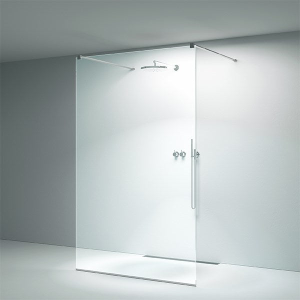 Walk-In fritstående brusevæg 118cm-128cm