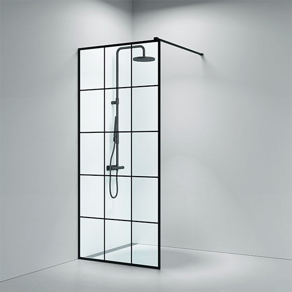 Walk-In 205 New York sort fastvæg - vælg forskellige bredder