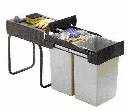 Bundmonteret affaldssystem – 2 x 14 liter spande