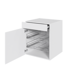 Multi-Living Køkken grydeskab i Hvid Front underskab H: 70,4 cm D: 60,0 cm - 2 udtræksriste 1 låge & 1 skuffe med fuldudtræk og softluk - Bredde: 60 cm