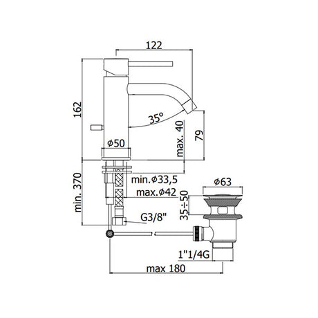 LIGRO ARMATUR TIL INDBYGGET VASKE, KROM