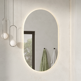 Ovalt spejl med baggrundsbelysning, 50x90 cm