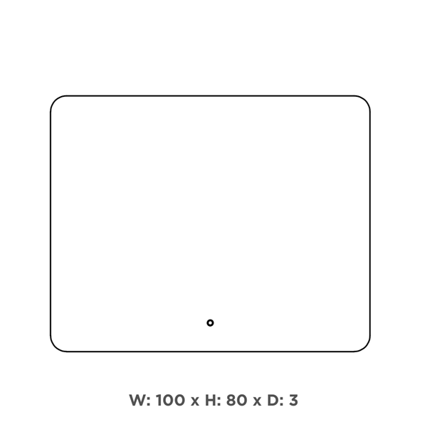Spejl med stemningsbelysning, 1000x800mm
