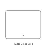 Spejl med stemningsbelysning, 1000x800mm