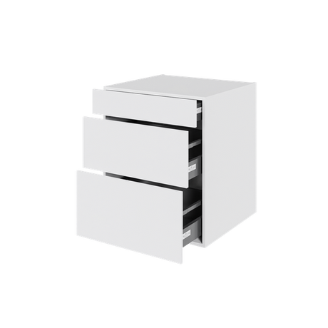 Multi-Living Køkken skuffeskab i Hvid Front H: 70,4 cm D: 60,0 cm - 3 skuffer deludtræk og softluk - Bredde: 60 cm