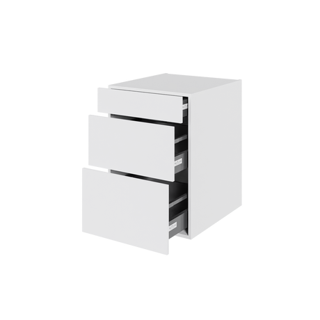 Multi-Living Køkken skuffeskab i Hvid Front H: 70,4 cm D: 60,0 cm - 3 skuffer fuldtudtræk og softluk - Bredde: 50 cm