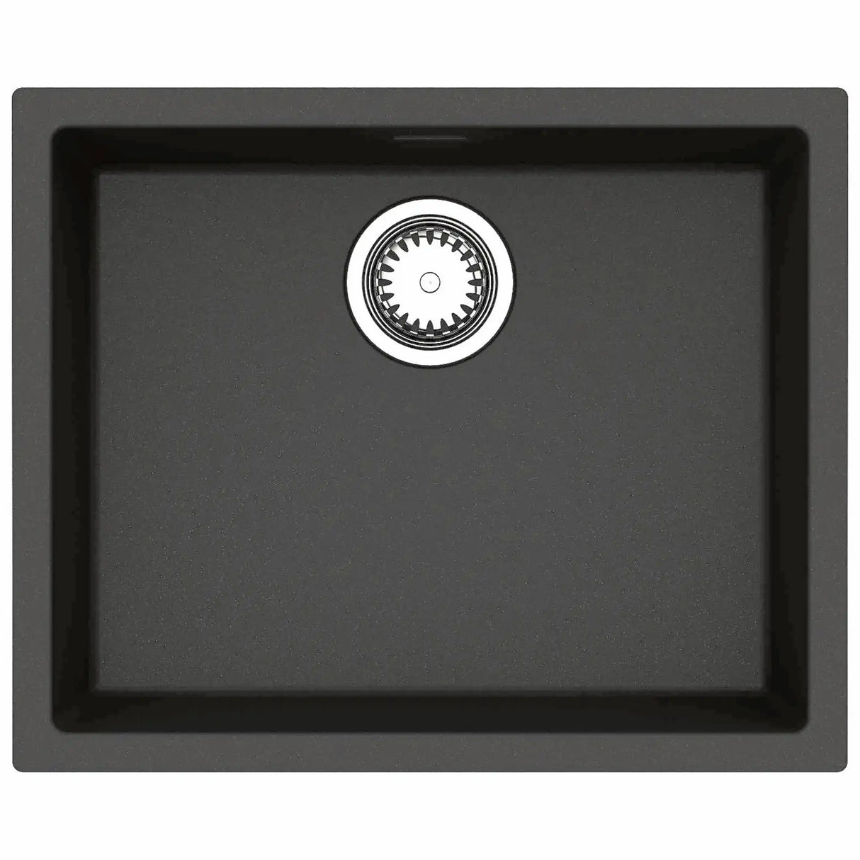 Amsterdam 50 komposit køkkenvask, Black Silvery m/krom afløb