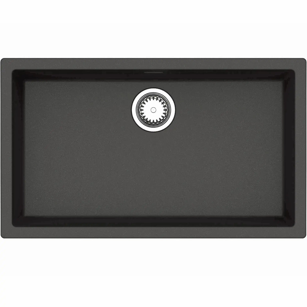 Amsterdam 72 komposit køkkenvask, Black Silvery m/krom afløb