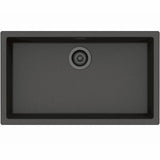 Amsterdam 72 komposit køkkenvask, Black Silvery m/sort afløb
