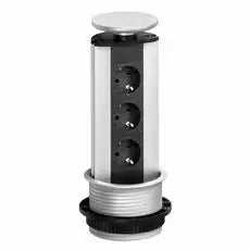 EL-TÅRN med 3 danske stik – Aluminium