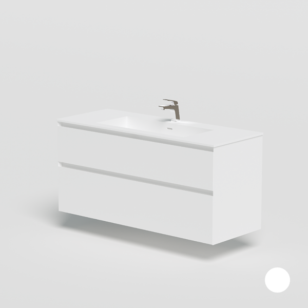 Lux vaskeskab 120cm, Mat hvid