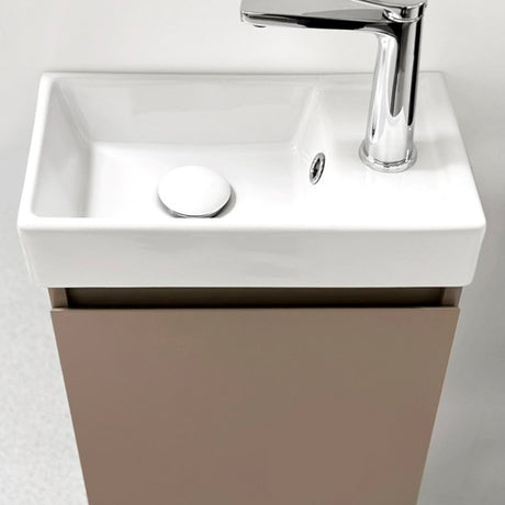 Amanda Plus vaskeskab 390 x213mm, cocoa brun, 1 låge, højre hængsler