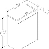 Amanda Plus vaskeskab 390 x213mm, blank hvid, 1 låge, højre hængsler