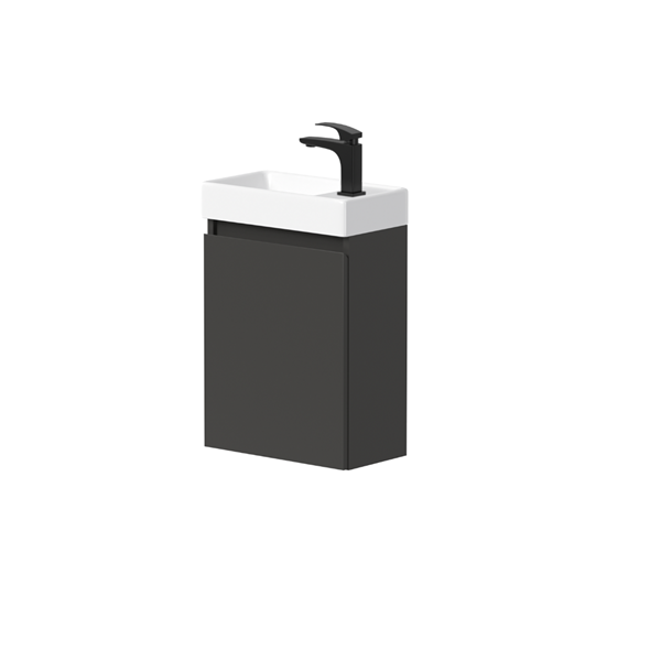 Amanda Plus vaskeskab 390 x213mm, antracit, 1 låge, højre hængsler