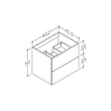 Parma vaskeskab, 590x445mm, Hvid Mat