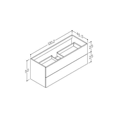 Parma vaskeskab, 1190x445mm Blank Hvid