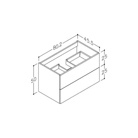 Parma vaskeskab, 790x445mm, Hvid Mat