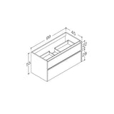 Lux vaskeskab 100cm, Mat hvid