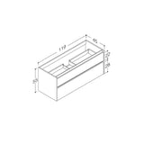 Lux vaskeskab 120cm, Mat hvid
