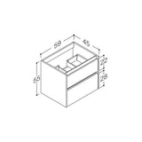Lux vaskeskab 60cm, Mat hvid