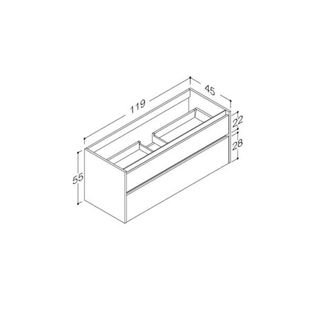 Lux vaskeskab 120 cm, stengrå