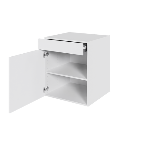 Multi-Living Køkken hyldeskab i Hvid Front H: 70,4 cm D: 60,0 cm - 1 låge & skuffe deludtræk og softluk - Bredde: 60 cm