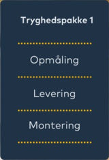 Tryghedspakke 1 Opmåling / levering / montering for DFI bordplader