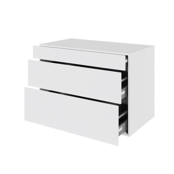 Multi-Living Køkken skuffeskab i Hvid Front H: 70,4 cm D: 60,0 cm - 3 skuffer fuldtudtræk og softluk - Bredde: 100 cm