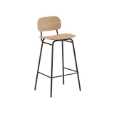 Frame Bar Stool - With backrest and Natural Oak - 73 cm.