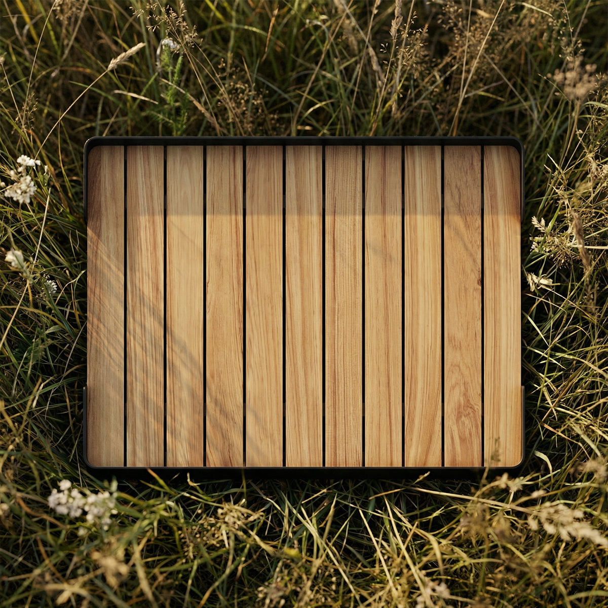 Patio Pouf Tray Black