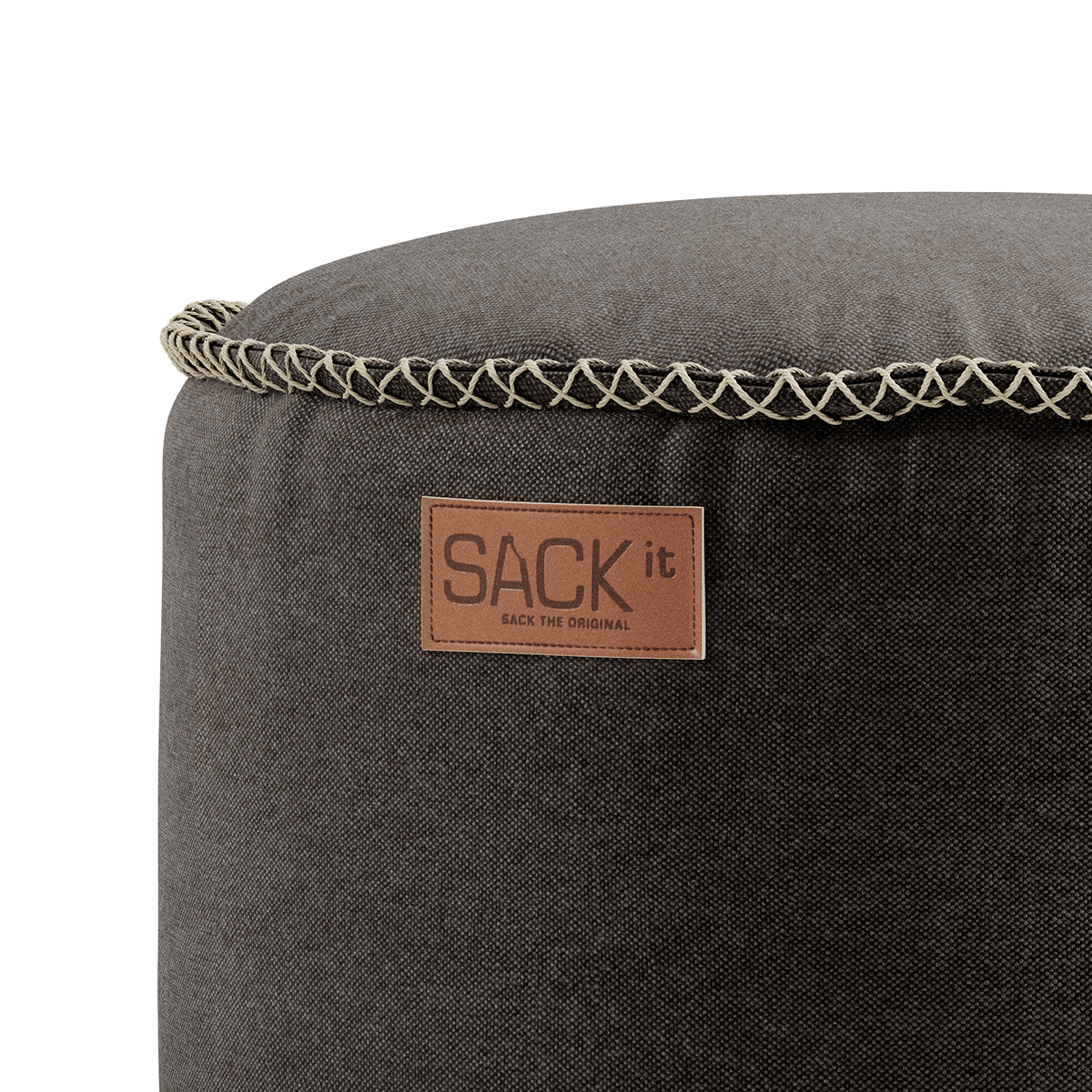 Canvas Pouf Brown