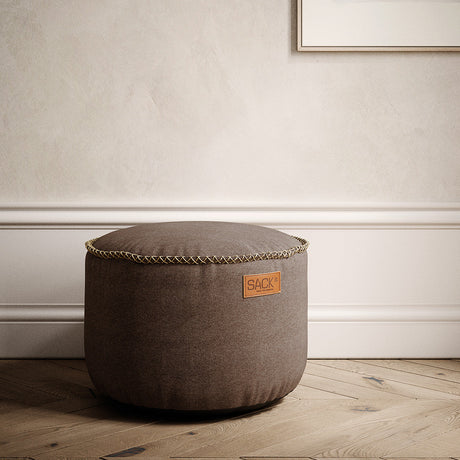 Canvas Pouf Brown