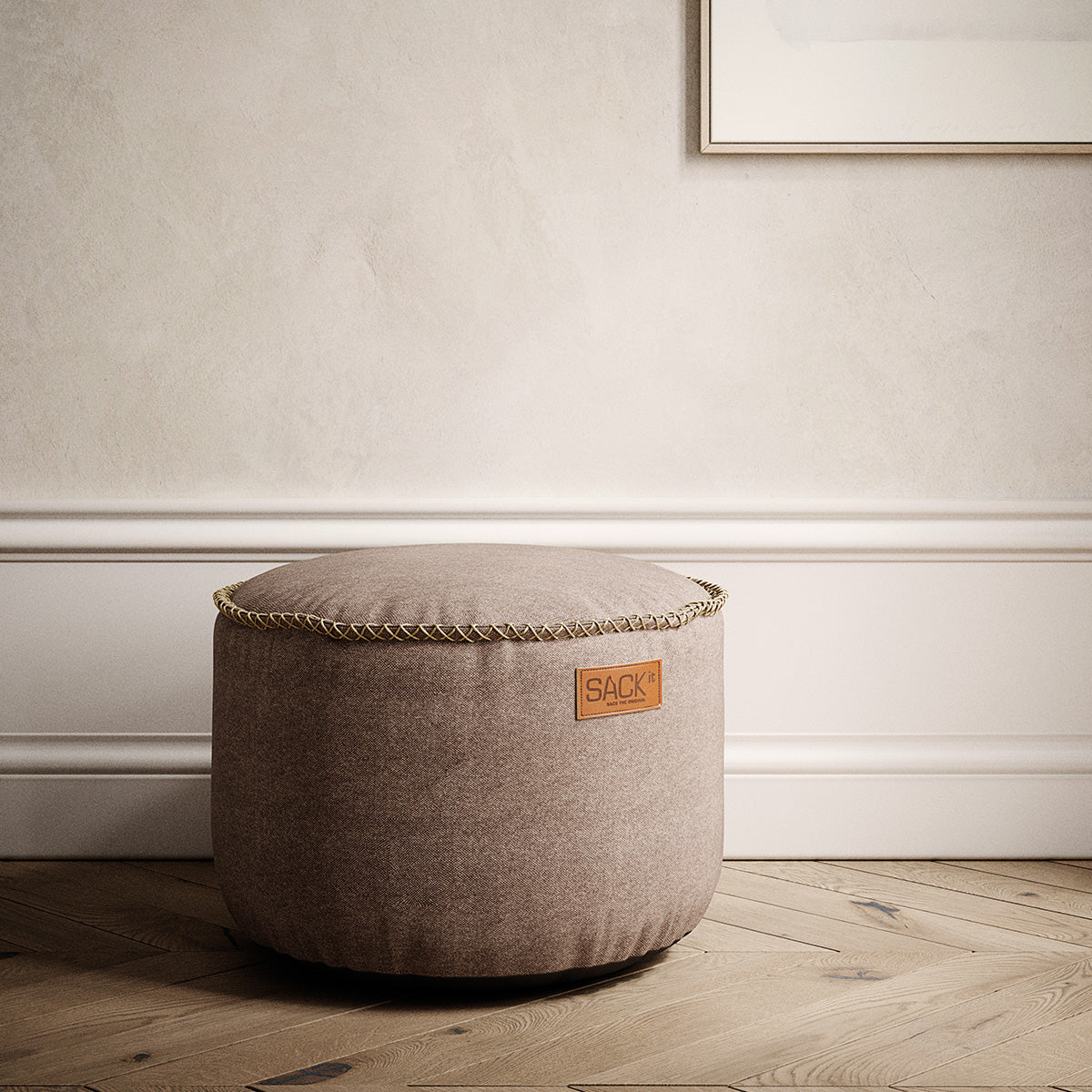Canvas Pouf Sand