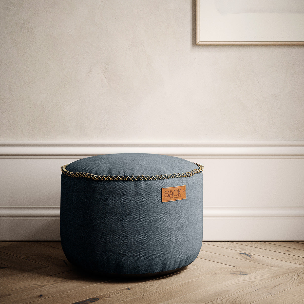 Canvas Pouf Petrol