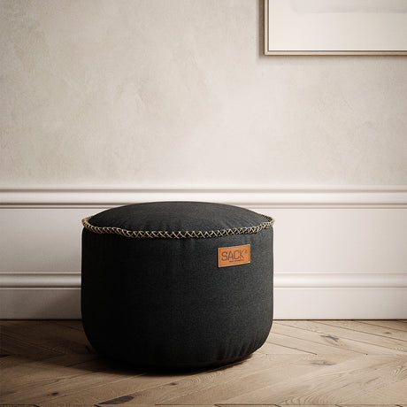 Canvas Pouf Black