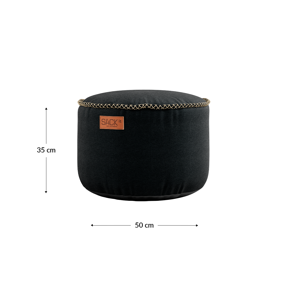 Canvas Pouf Black