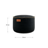 Canvas Pouf Black