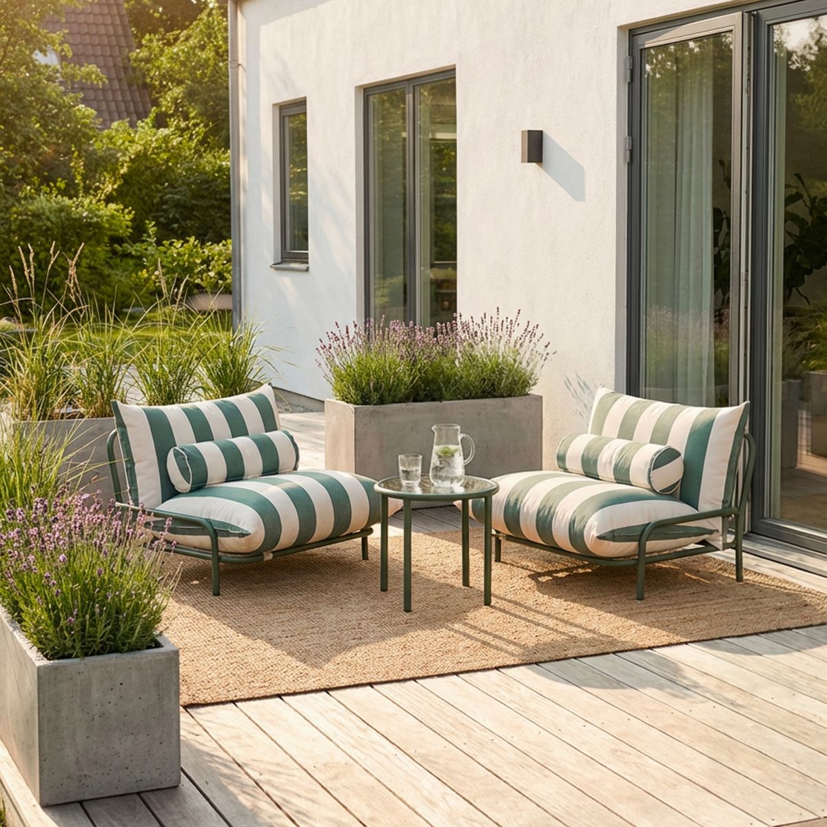 Outdoor Cushion Bolster - Renesse Olive