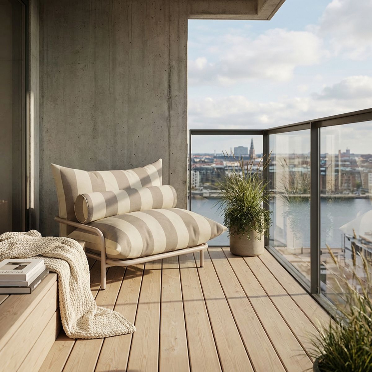 Outdoor Cushion Bolster - Renesse Taupe
