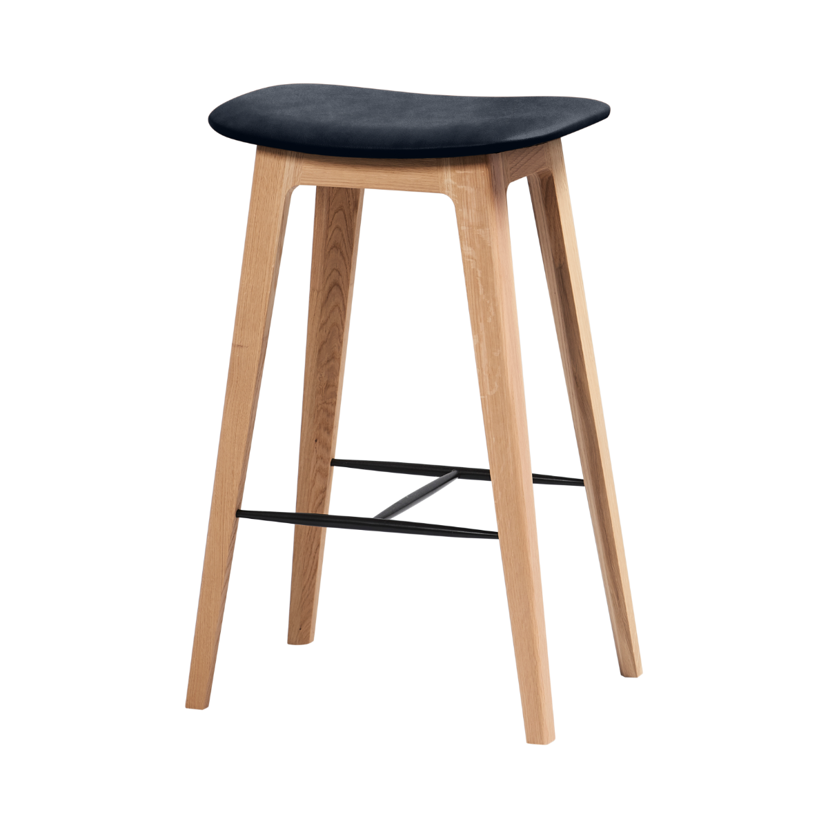 Nordic Bar Stool - Oak - Luna Carbon - 68 cm