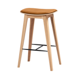 Nordic Bar Stool - Oak with stitches - Luna Sandstone - 68 cm