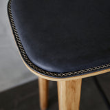 Nordic Bar Stool - Oak with stitches - Luna Carbon - 68 cm