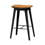 Nordic Bar Stool - Black Stained Oak with stitches - Luna Sandstone - 68 cm