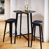 Nordic Bar Stool - Black Stained Oak with stitches - Terra Black - 68 cm