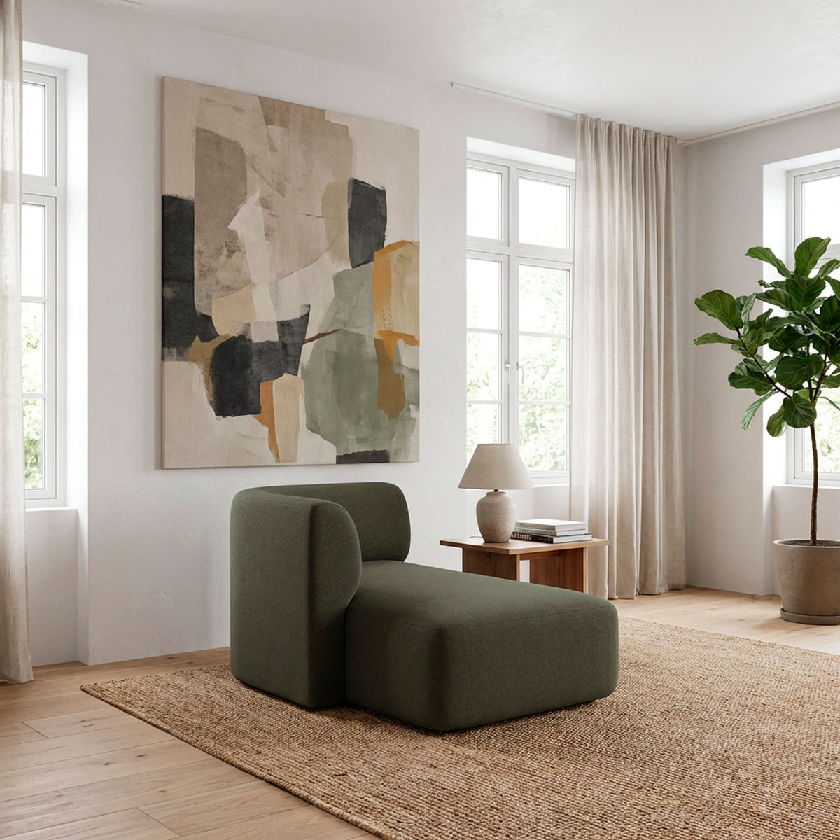 Fjord Sofa - Chaiselong Right Cosmo Olive