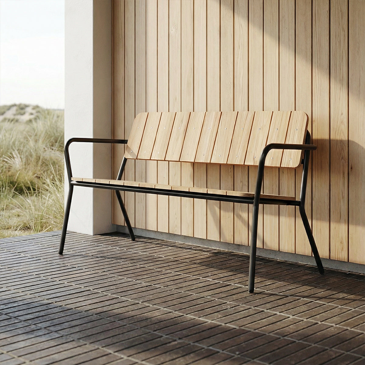 Kirra Patio Bench - Noir